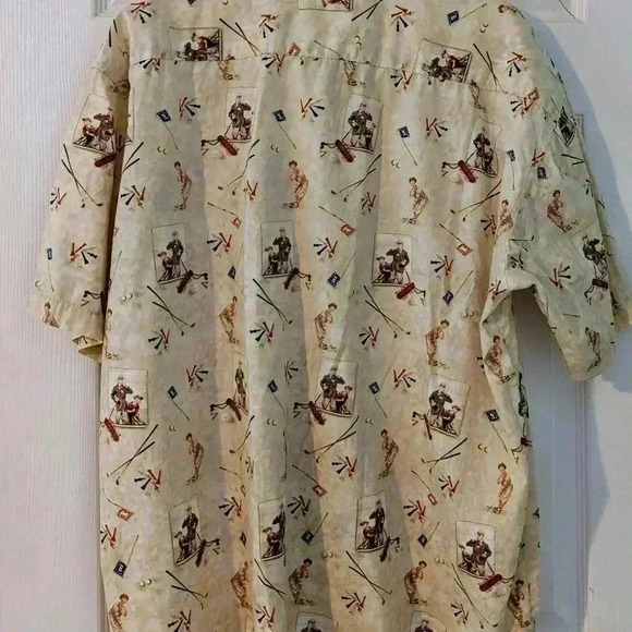 The Saturday Evening Post Nostalgic Print Button Down Shirt Mens XL - Picture 2 of 6